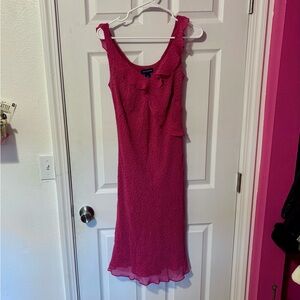 Vintage silk ann taylor dress magenta